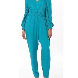 NWT TEREA Women's Brooklyn Pleated Power Shoulder Jumpsuit size xxl